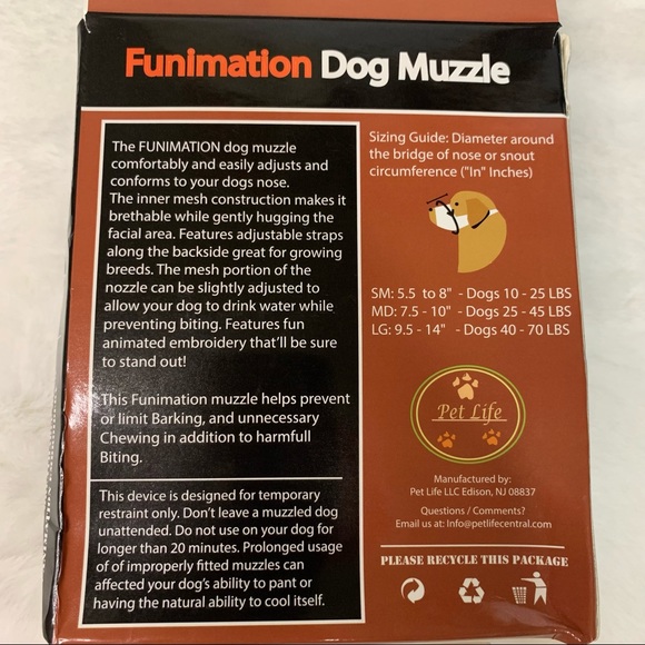 NWT Funimation Adjustable Designer Dog Muzzle — Pink - Picture 4 of 10